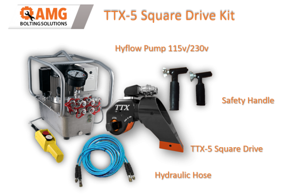 TTX-5 Square Drive Kit- Torque Range of 880-6,130 ft. lbs